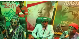 Samini with Best Gally and Bwoywan in the Studios of Radio Progress